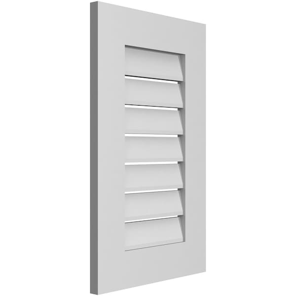 Vertical Surface Mount PVC Gable Vent: Functional, W/ 3-1/2W X 1P Standard Frame, 16W X 26H